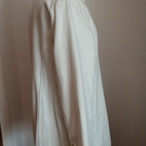 CHRISTMAS #19 Steve Madden FunnelNeck PrincessSeam LIGHWT Ivory Wool Coat NWOT - Picture 4 of 8